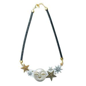 Laliblue Art deco moon & stars Necklace